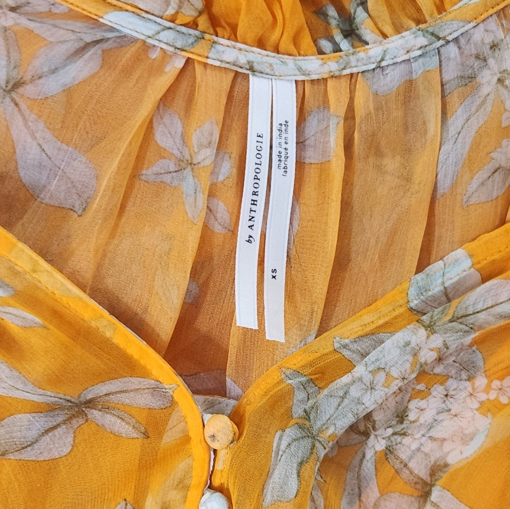 New!Anthropologie Tge Marais Printed ‎ Chiffon Maxi Dress Floral - Picture 12 of 14